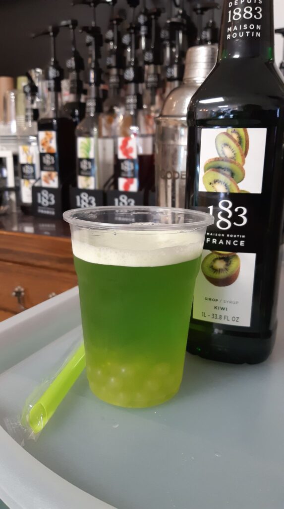 sirop kiwi et perles de kiwi bubble tea