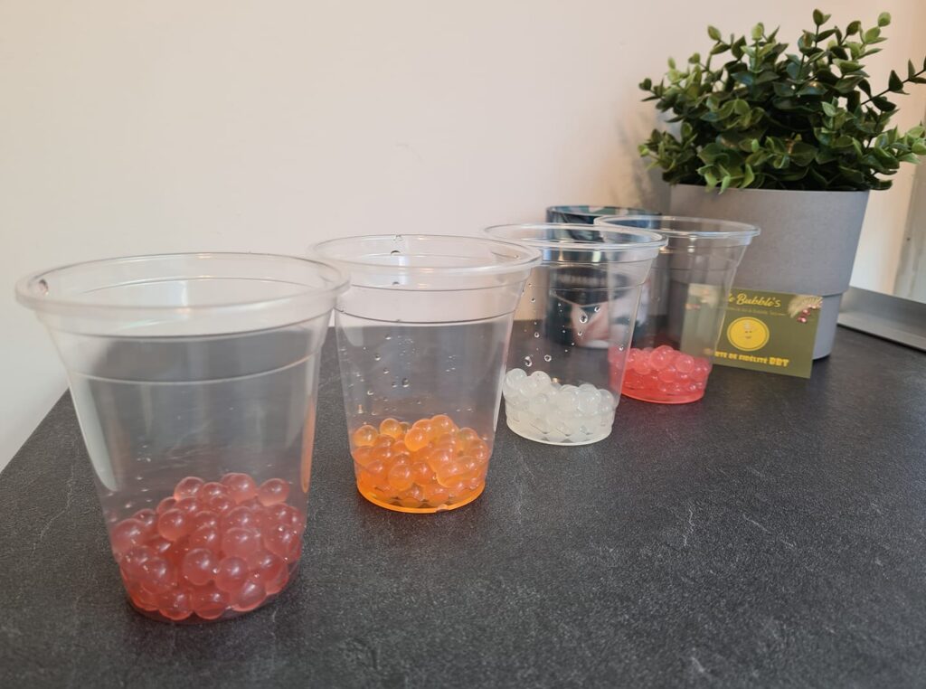 combinaison perles de fruits bubble tea